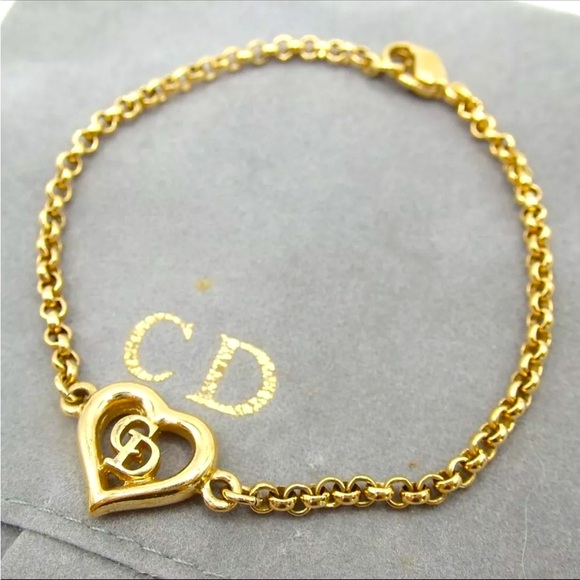 Authentic Cristian Dior gold plated Heart shaped Bracelet - Picture 1 of 9